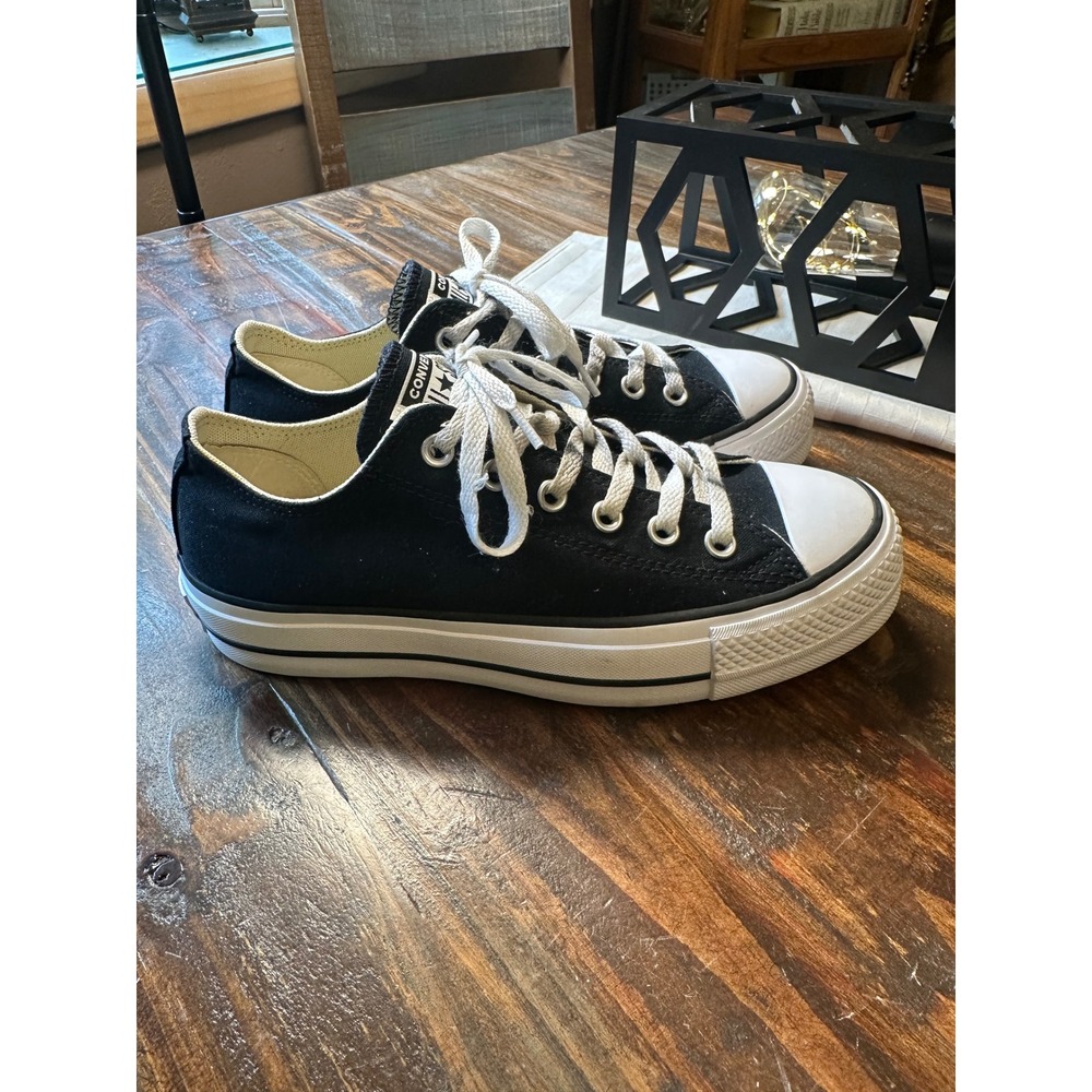 Converse Chuck Taylor All Star Lift Platform Black Canvas Sneakers 560250C 8.5W - Picture 9 of 13